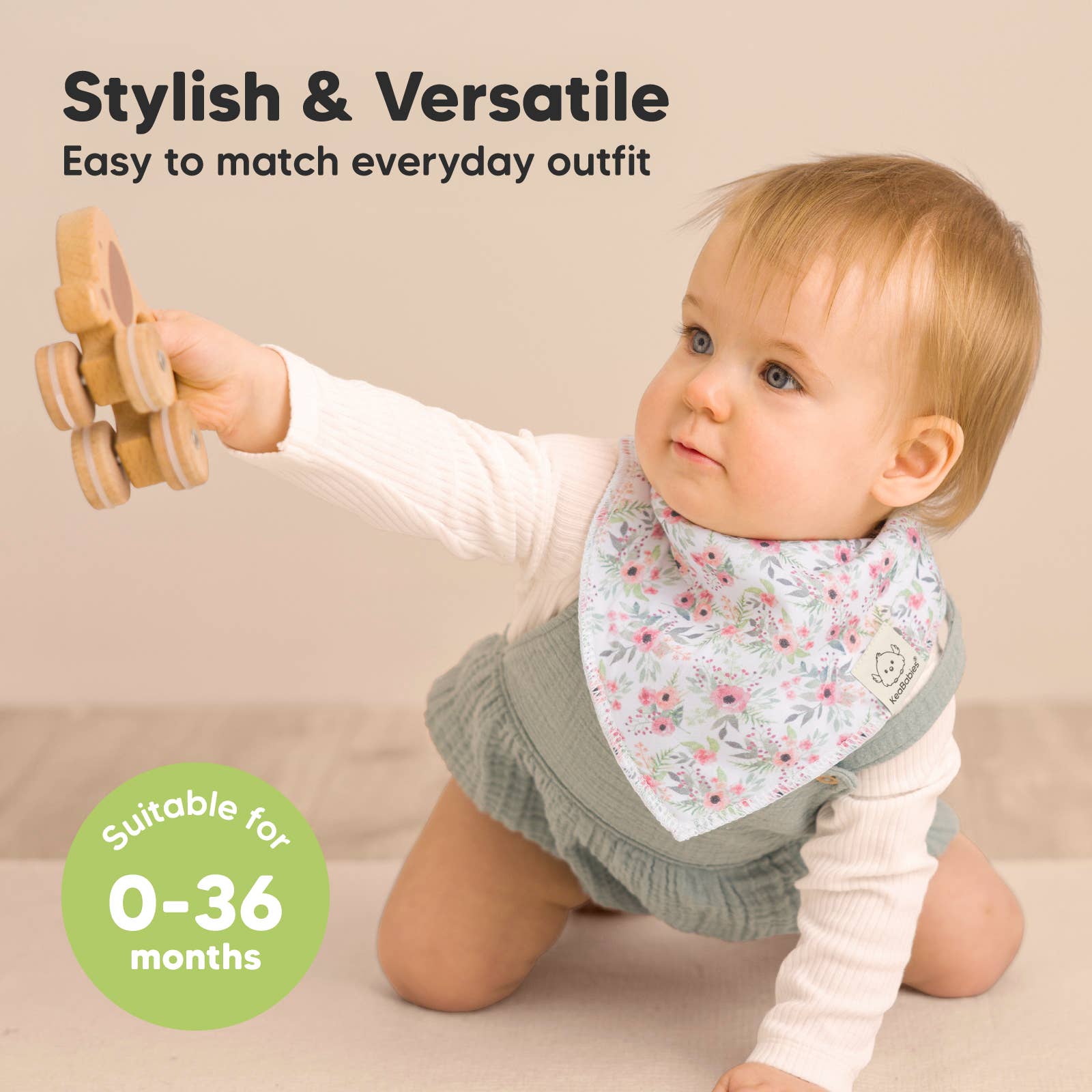 Blomstre 8-pak Baby Bandana hagesmække til piger og drenge for engroshandel på Faire3