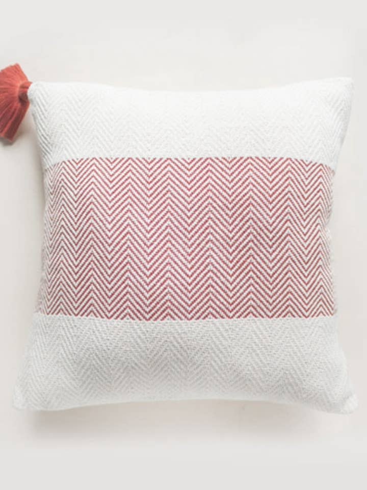 Handwoven One Fringe Brick Pillow for wholesale by Lula Mena