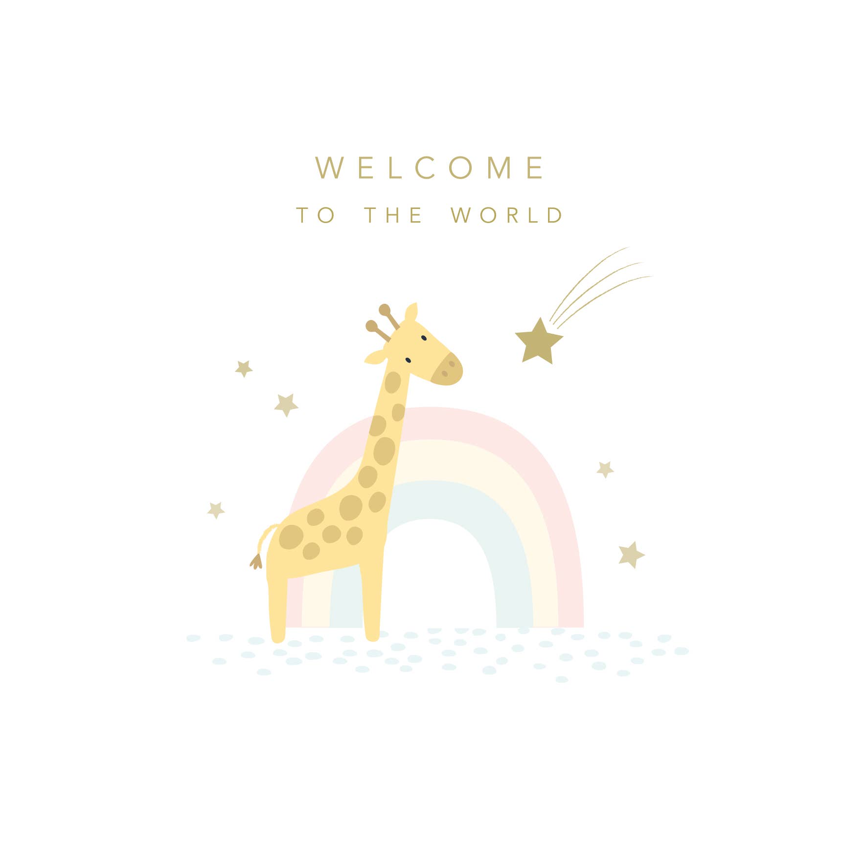 Klara Hawkins - Wholesale Baby Card - New Baby Cute Giraffe Rainbow Card1