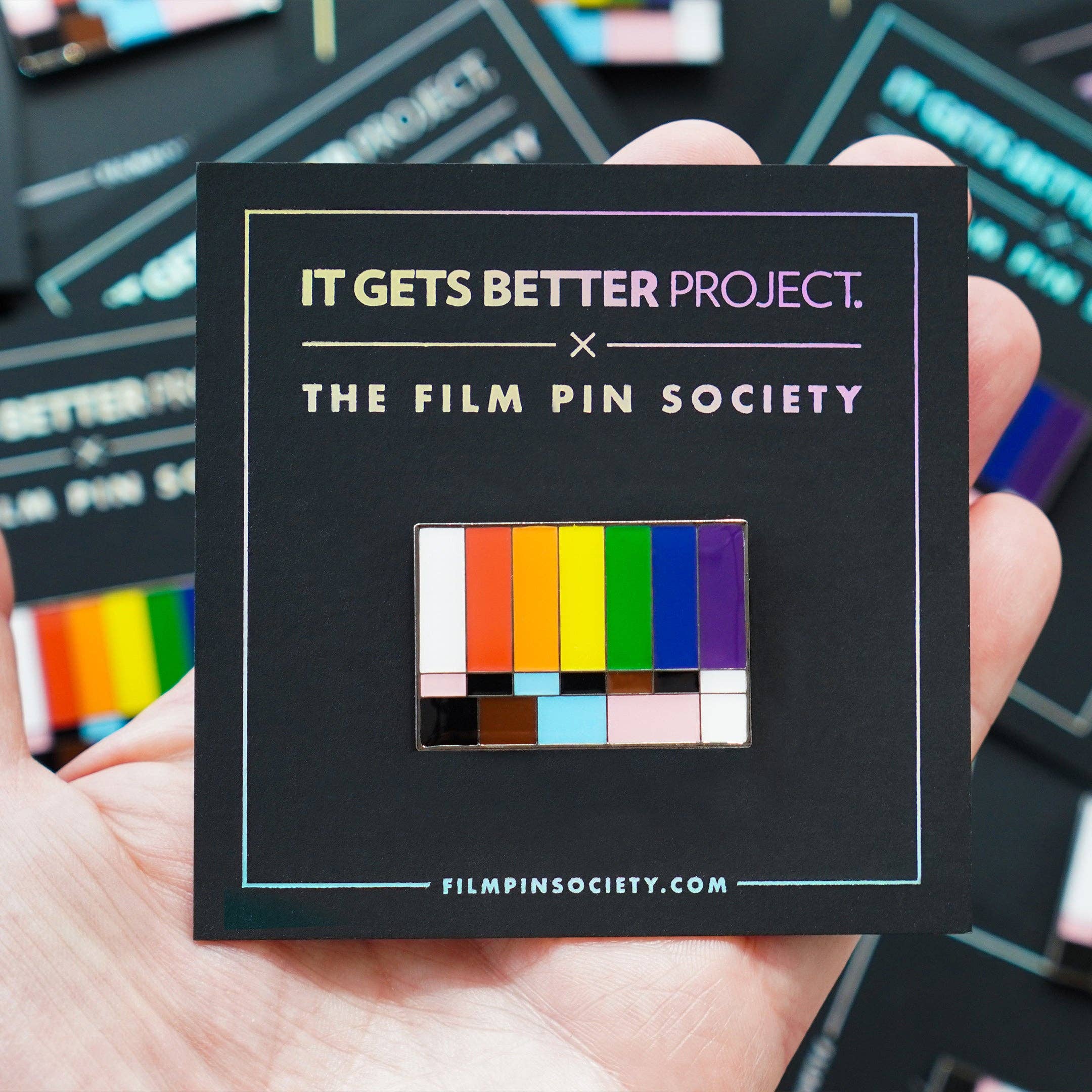 Film Pin Society - Wholesale Lapel Pin/Button - Color Bars and Tone LGBTQ+ Pride Pin 3