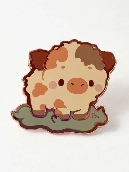 Épinglette Fluffy Cow pour la vente par LoveLoomi