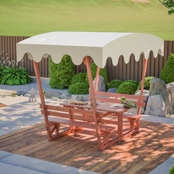 Outdoor Solid Wood Picnic Table Set with Removable Can for wholesale by 39F Inc.