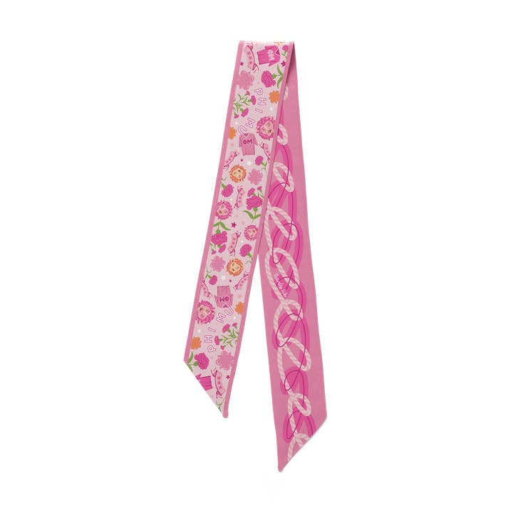 Phi Mu Skinny Scarf for wholesale by Saturday Silks