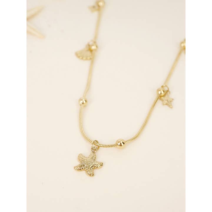 guld Multicharms Elements of the Sea halskæde i rustfrit stål for engroshandel på Faire1