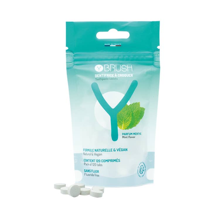 Pasta de dientes masticable sin flúor Made in France 120 tabletas para venta al por mayor de Y-Brush