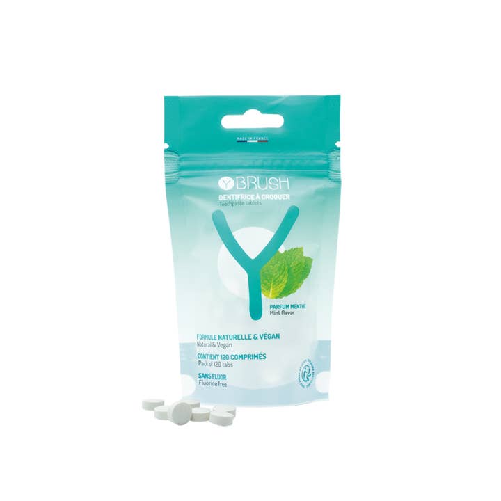 Pasta de dente mastigável sem flúor feita na França 120 comprimidos por atacado de Y-Brush