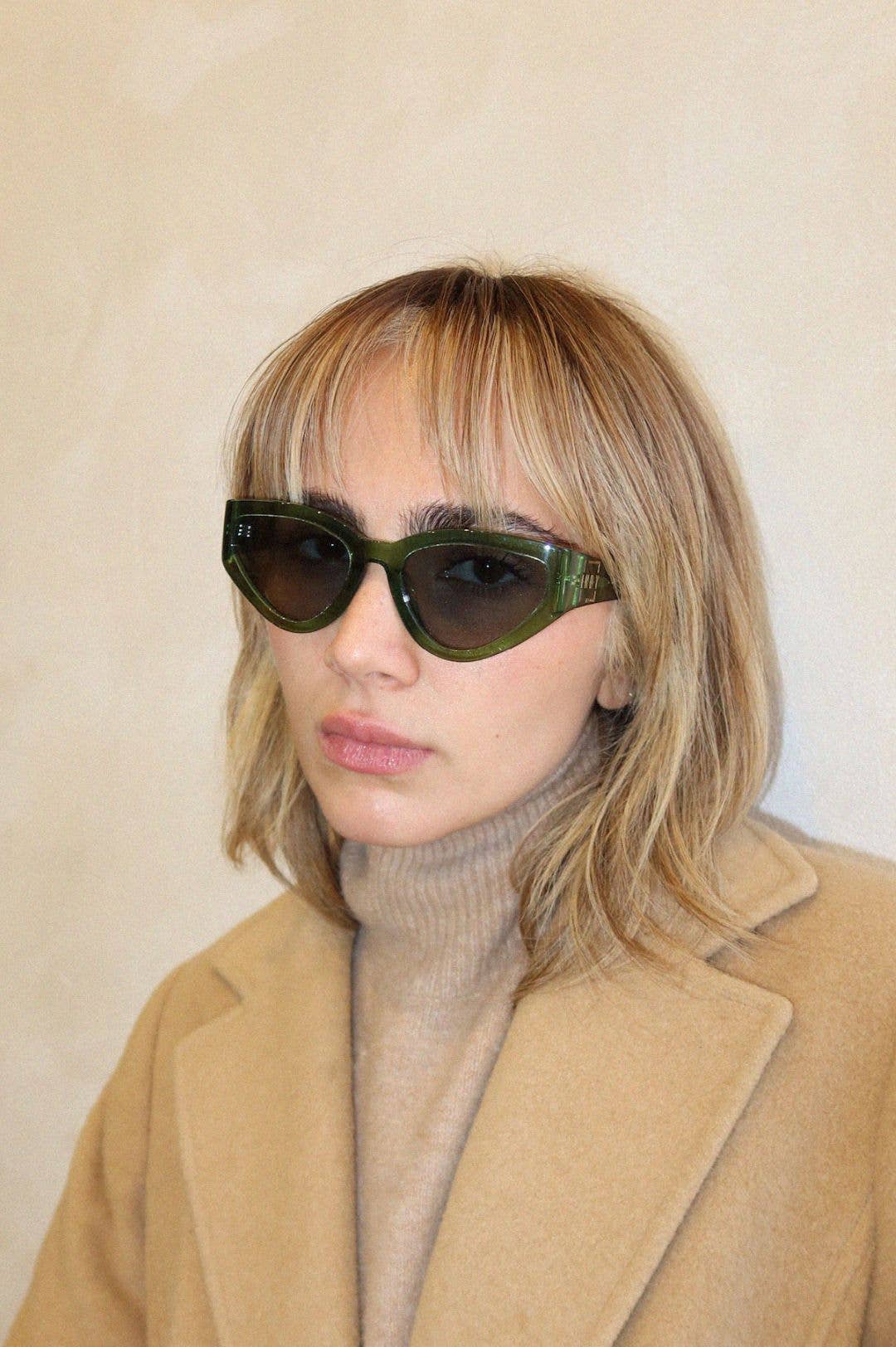 INDY Sunglasses - Wholesale Sunglasses - Unisex - Nolita Green Cat Eye Sunglasses – Polarized, UV1