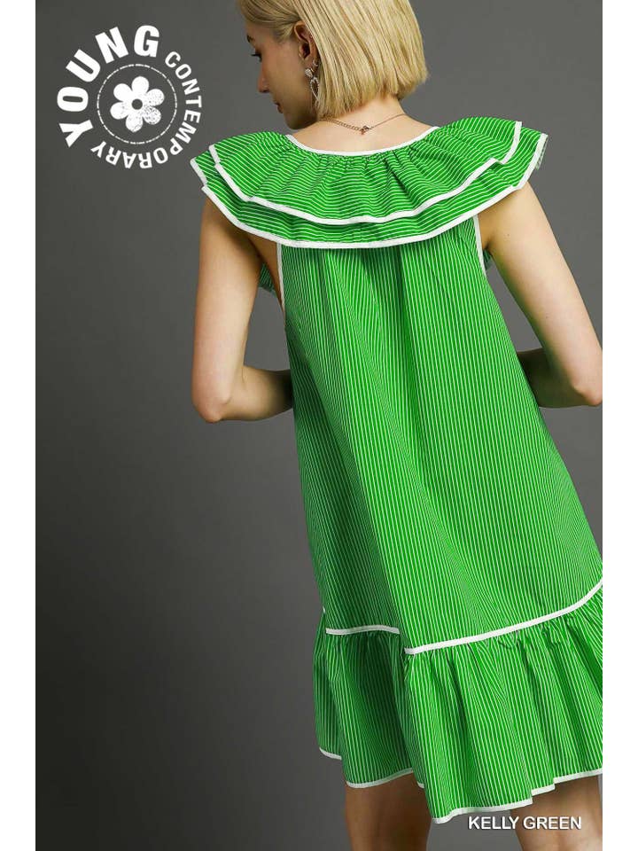 Vanilla Monkey - Wholesale Dress - Women's - Sailor Striped Ruffle Dress