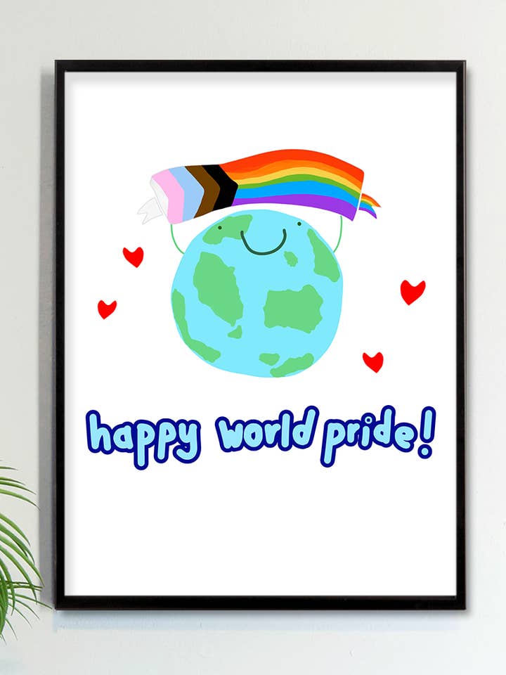HAPPY WORLD PRIDE A4 Kunstdruck für den Großhandel von Two Brides Presents