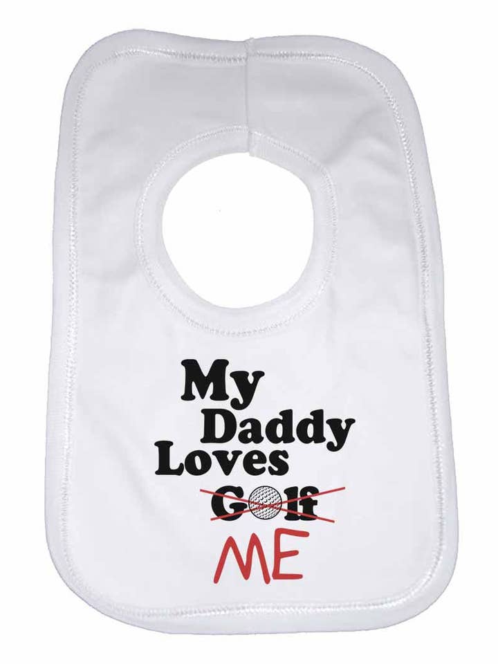 My Daddy Loves Me Not Golf - Babylätzchen für den Großhandel von Little Ratbag