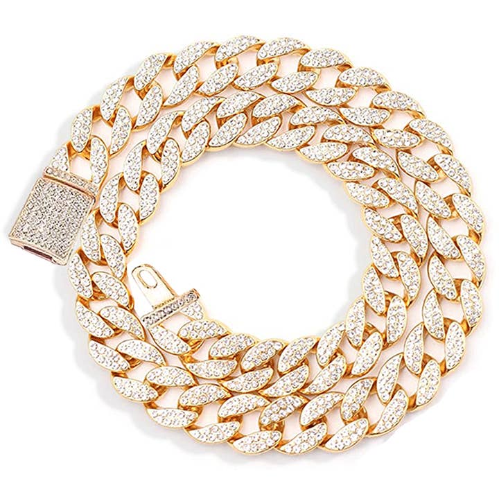 Miami Cuban Link Necklace with Box Clasp (15mm, Gold) for wholesale by EMESLY
