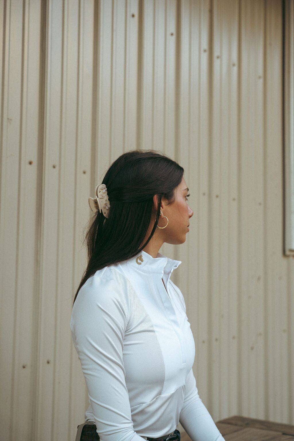 Criniere Life - Wholesale Button Down Shirt - Women's - Monique Show Shirt | Taupe Stripes1