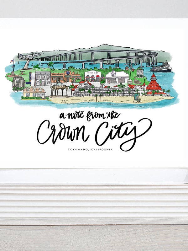 Coronado, CA California State Skyline Landmark Souvenir Notecard Set (6) for wholesale by Thirteenwinks