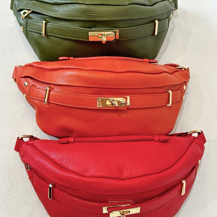 JIJOU CAPRI - Wholesale Belt Bag - Women's - Italian Large Leather Sling Bag Belt Bag Waist Bag 1