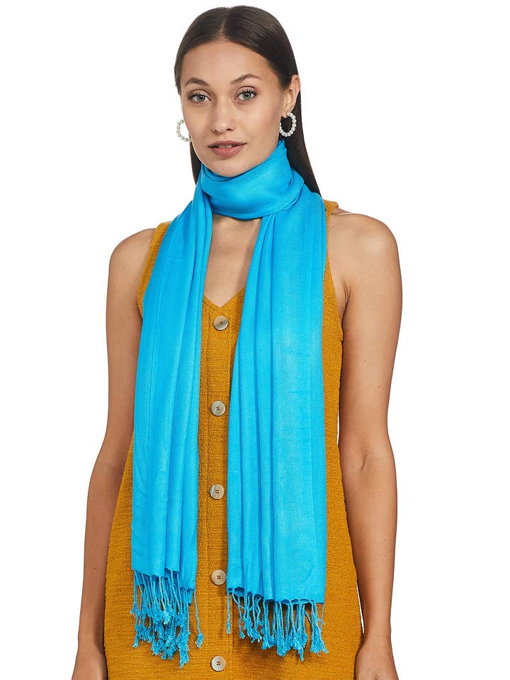 Shawls in Light Blue for wholesale by Ecogram