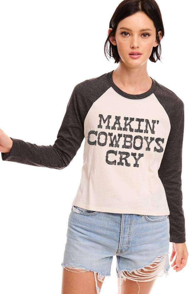 Zutter - Wholesale Screen Printed T-Shirt - Women's - Makin' Cowboys Cry L/S Raglan Graphic Tee2