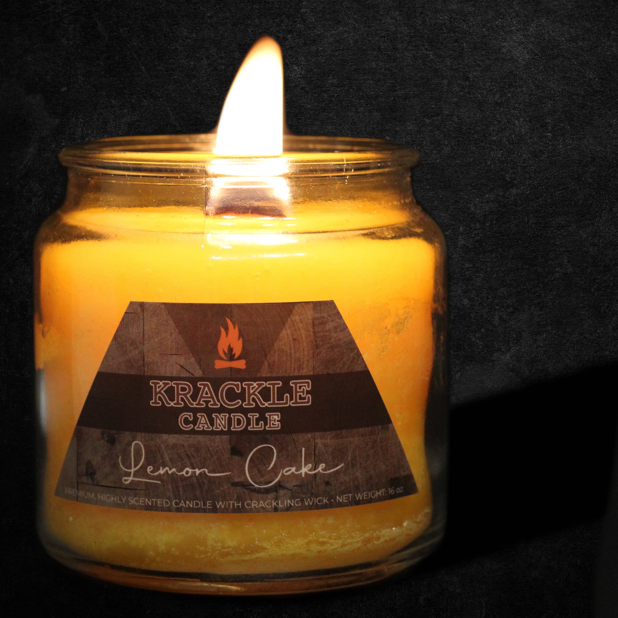 Krackle Candle - Vente Bougie en bocal - Bougie Krackle pour gâteau au citron — 16 oz1