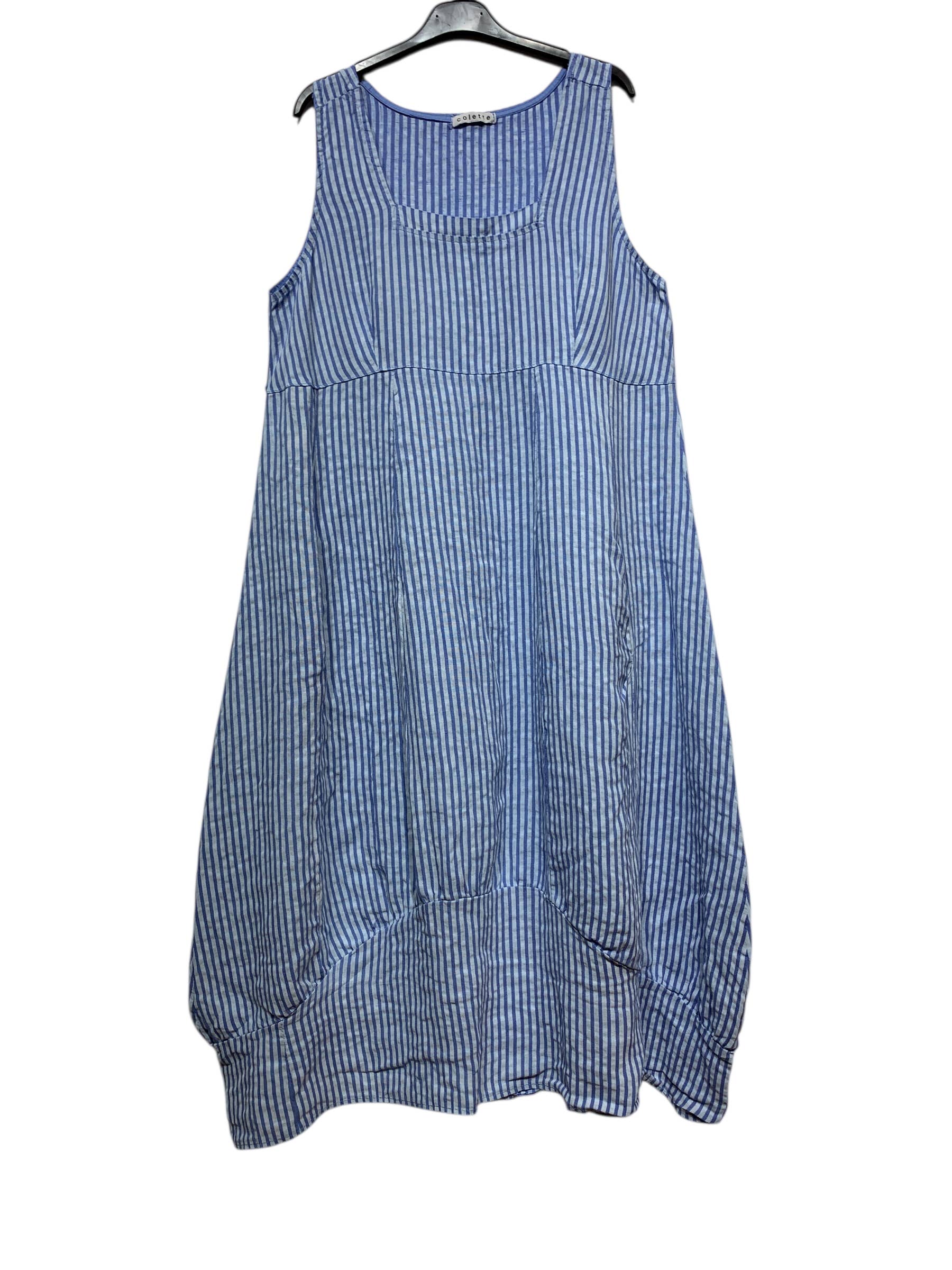 LINEN & COTTON HOUSE - Wholesale Dress - Women's - ROBE EN LIN 322 8119 RAYÉE PRINTEMPS ÉTÉ VÊTEMENTS34