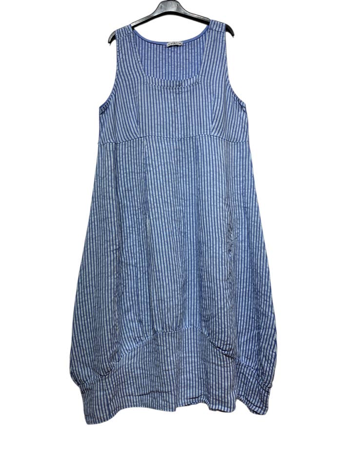 LINEN & COTTON HOUSE - Wholesale Dress - Women's - ROBE EN LIN 322 8119 RAYÉE PRINTEMPS ÉTÉ VÊTEMENTS34