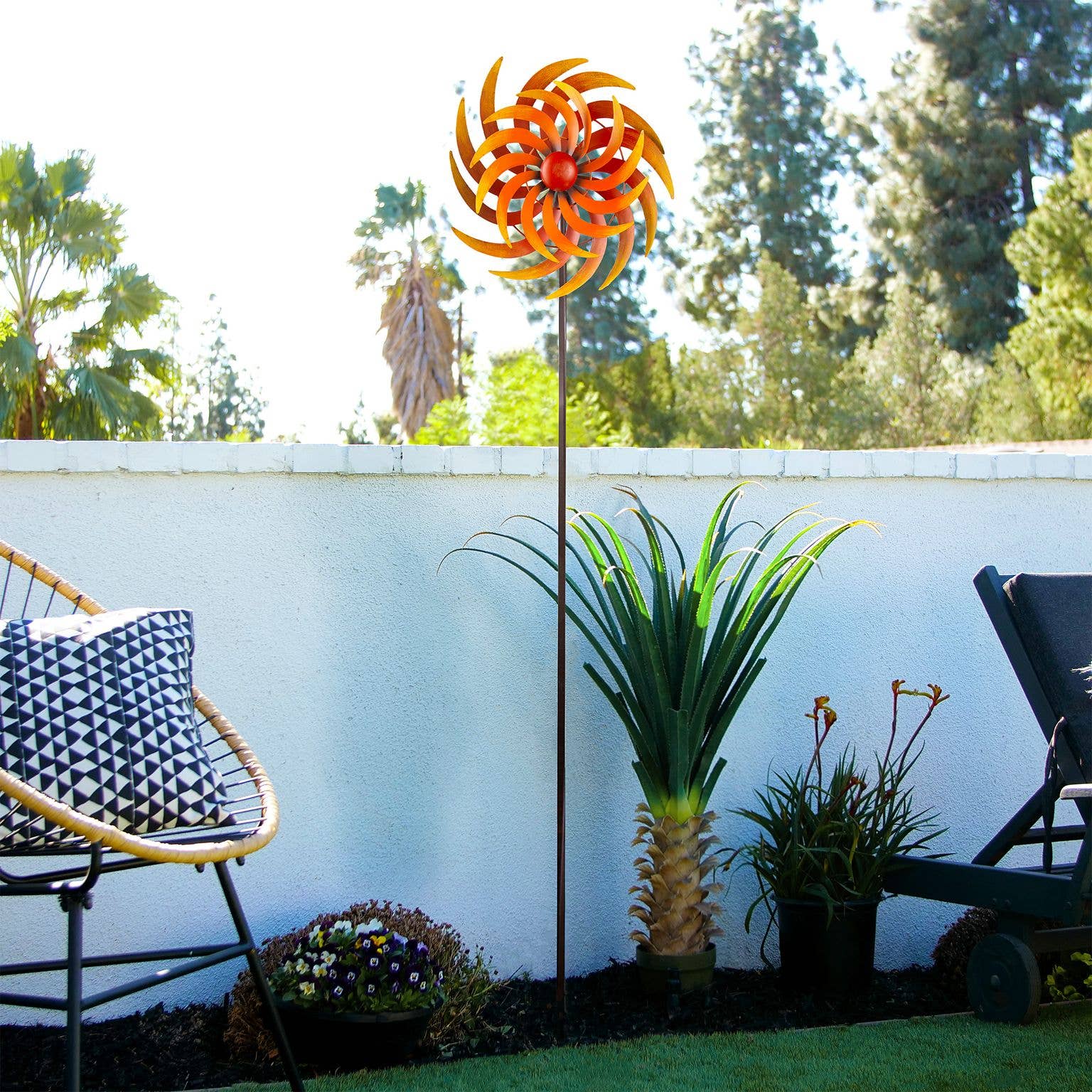 Alpine Corporation - Wholesale Garden/Lawn Stake - Alpine Corporation Fiery Metal Kinetic Dual Spinning Garden0