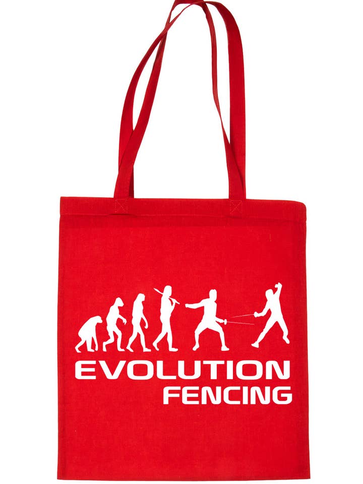 Evolução De Esgrima Compras Engraçado Tote Bag Oferta Senhora por atacado de Print4U