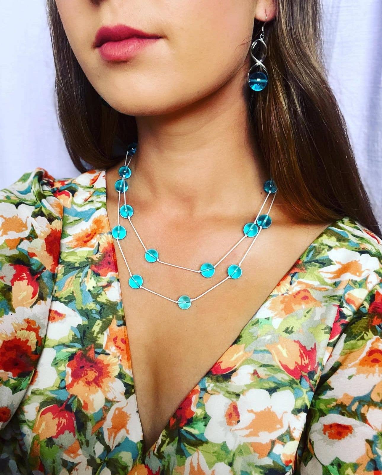 Samantha Abbott - Wholesale Dangle earrings - Re cycled Bombay Sapphire drop earrings1