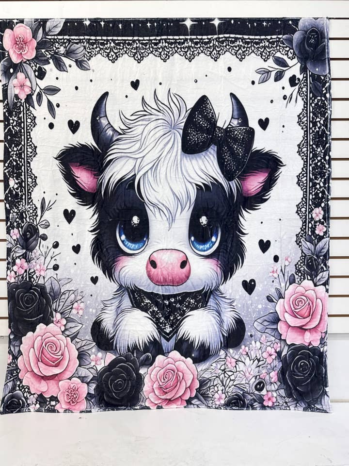 FLANELLDECKE MIT HOCHLANDKUHMUSTER für den Großhandel von DESHENG ENTERPRISE