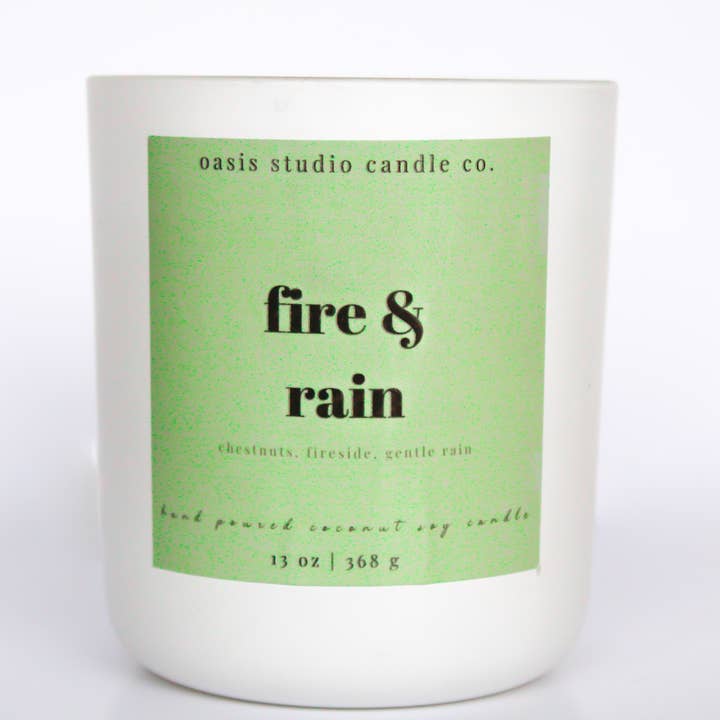 'Fire & Rain' Kokosnuss-Sojakerze | 13 Unzen für den Großhandel von Oasis Studio Candle Company