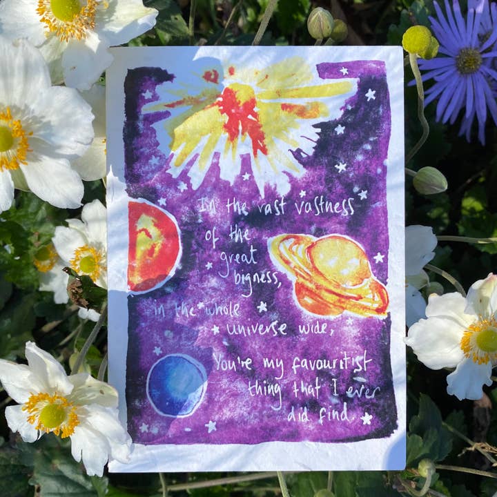 Universe Poem Plantable Eco Friendly Greetings Card for wholesale by Loop Loop