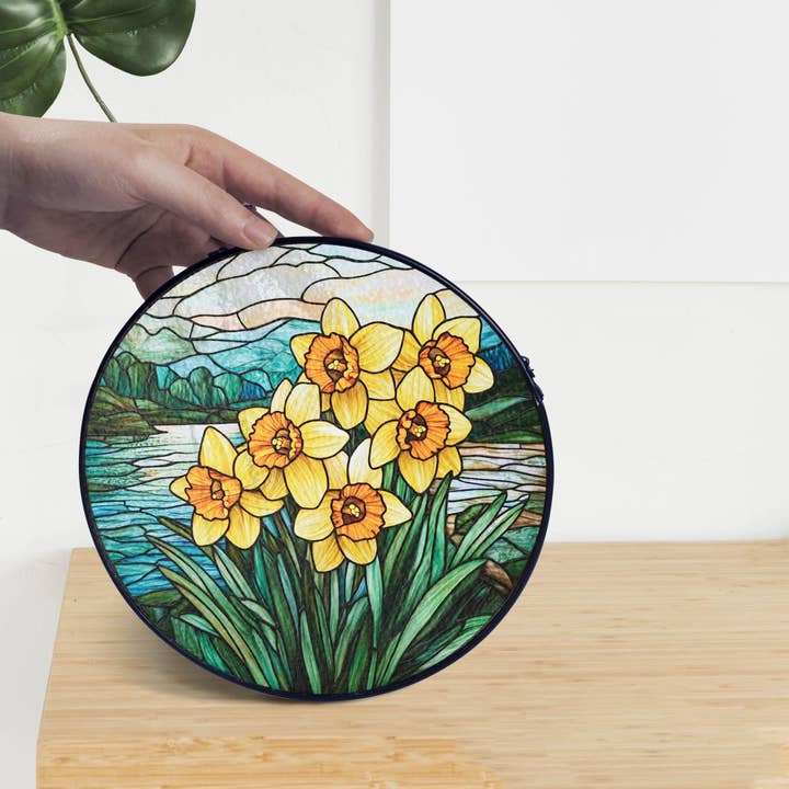 TMLECOM LTD – wholesale Suncatcher – Daffodil Stained Glass Suncatcher, Daffodil March Decor9