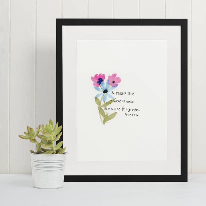 Psaume 32:1 une illustration à l'aquarelle pour la vente par Mary Reichter