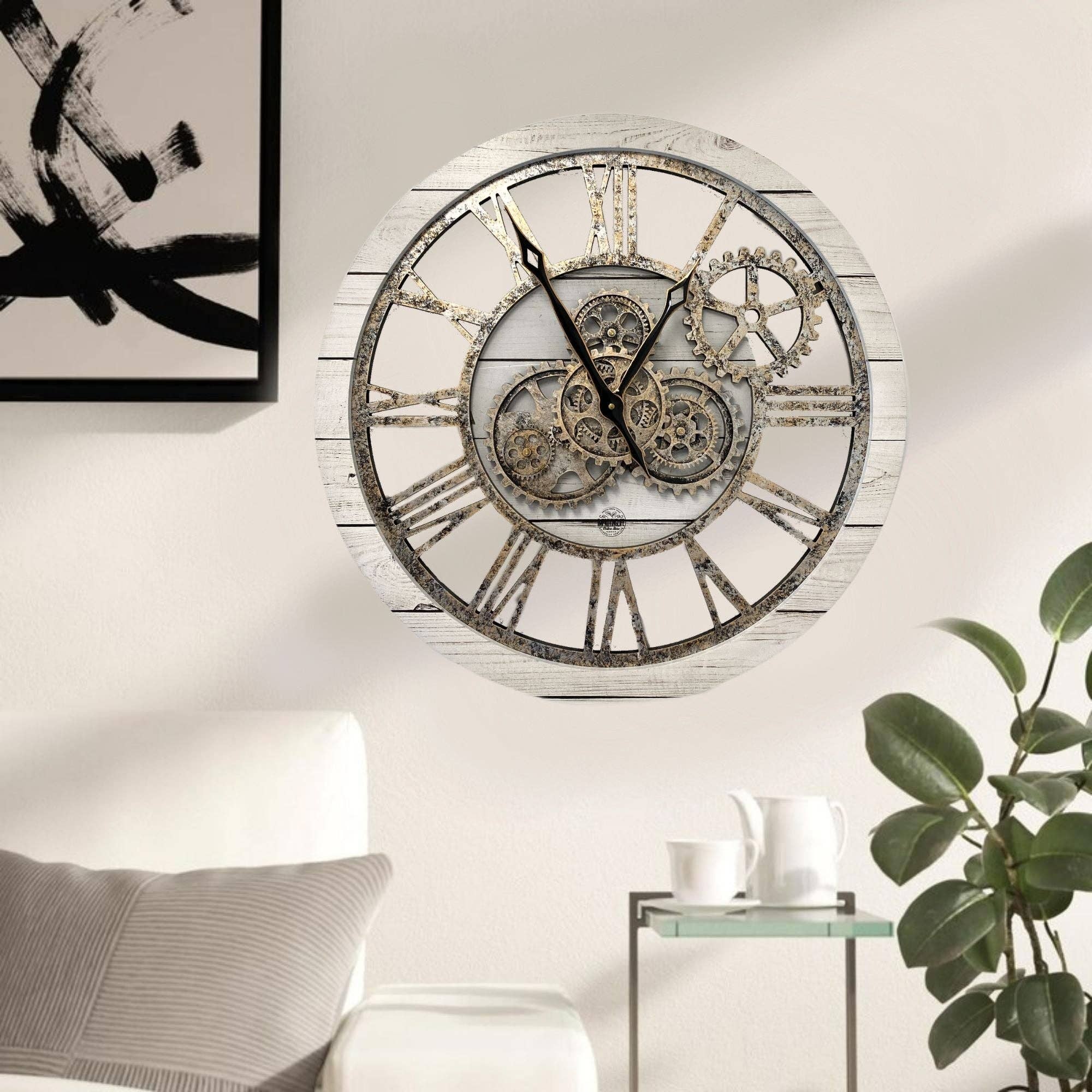 The Gears Clock - Wholesale Wall Clock - AMERICA LINE WALL CLOCK 24 INCH WHITE FARMHOUSE2