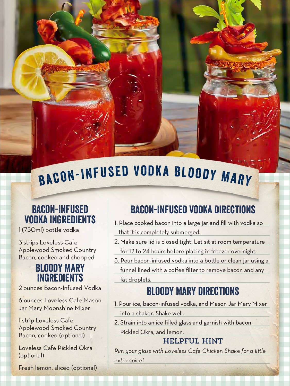 The Loveless Cafe - Wholesale Cocktail Mix/Syrup - Mason Jar Mary2