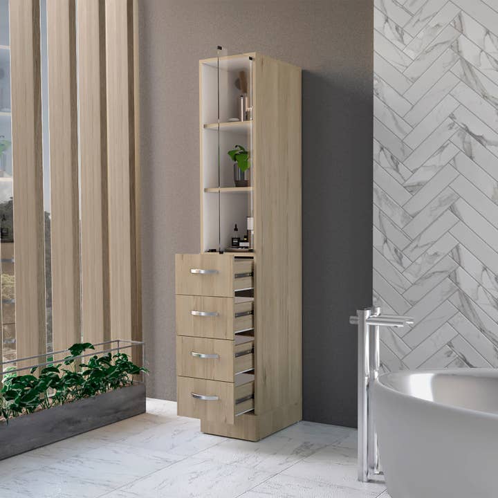 TuHome Concept - Wholesale Bedroom Furniture - Vanguard Bathroom Cabinet with three spacious drawers