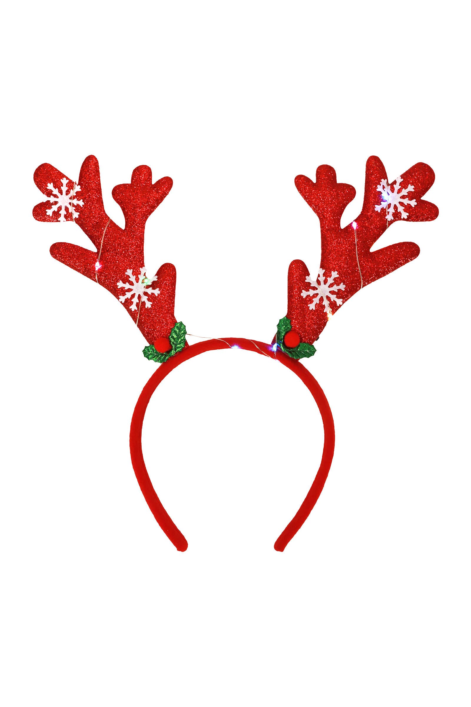 ASSORTED Glittery Reindeer Antlers Led Light-up Hairband for wholesale on Faire1