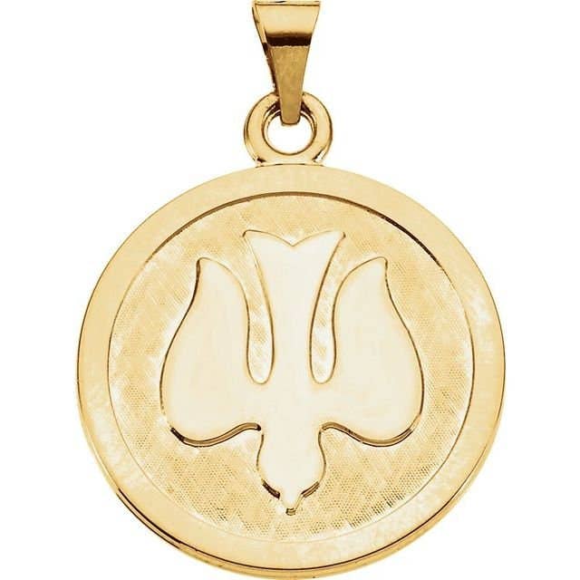 14K Yellow 23 mm Holy Spirit (Dove) Medal for wholesale by NYMAN JEWELERS