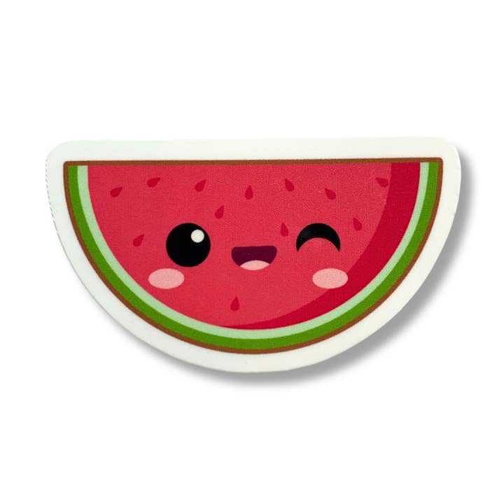 Autocollant en vinyle découpé « Kawaii Watermelon » pour la vente par Funagoshi Stickers