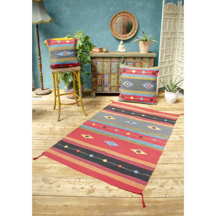 Namaste – Engroshandel Løst tæppe – Sarkhan Handloom Kilim tæppe, 120 X 180cm