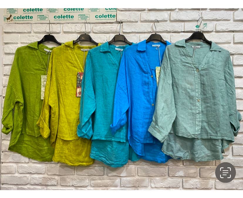 la maison des fibres naturelles – Engroshandel Skjorte med buttondown – til kvinder – Hørskjorte med sidelommer og bagplissering28