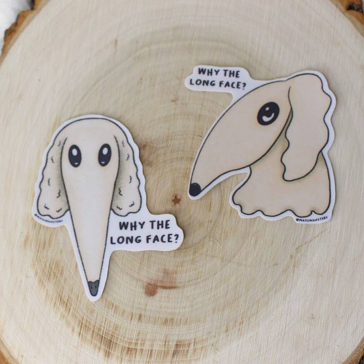 Warum das lange Gesicht Borzoi Hund Aufkleber für den Großhandel von May's Monsters