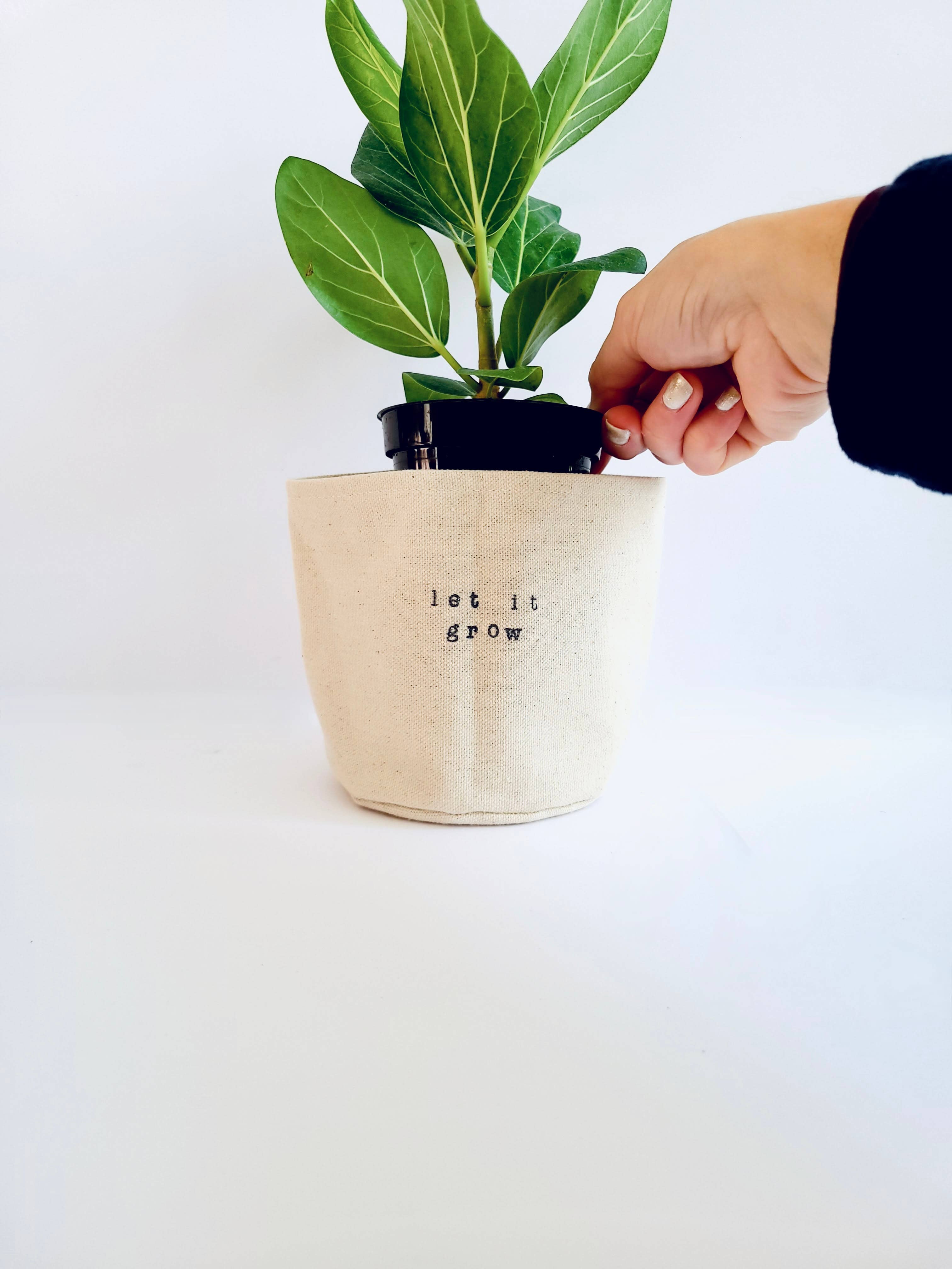 Leaf and Root Co. - Wholesale Plant Pot - Let it Grow Canvas Plant Pot Cover4