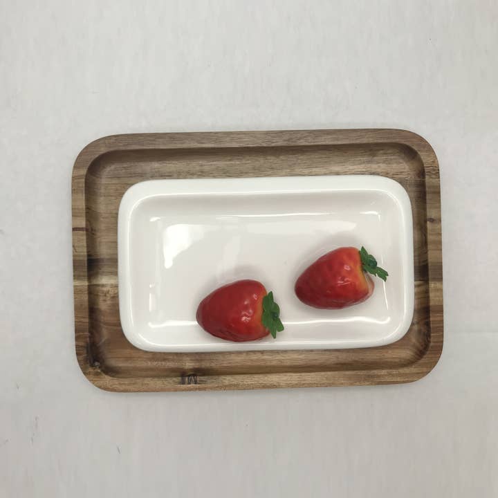 WILMAX USA - Wholesale Serving Tray - 10" x 7" Acacia Serving Rectangle Tray / Dish4