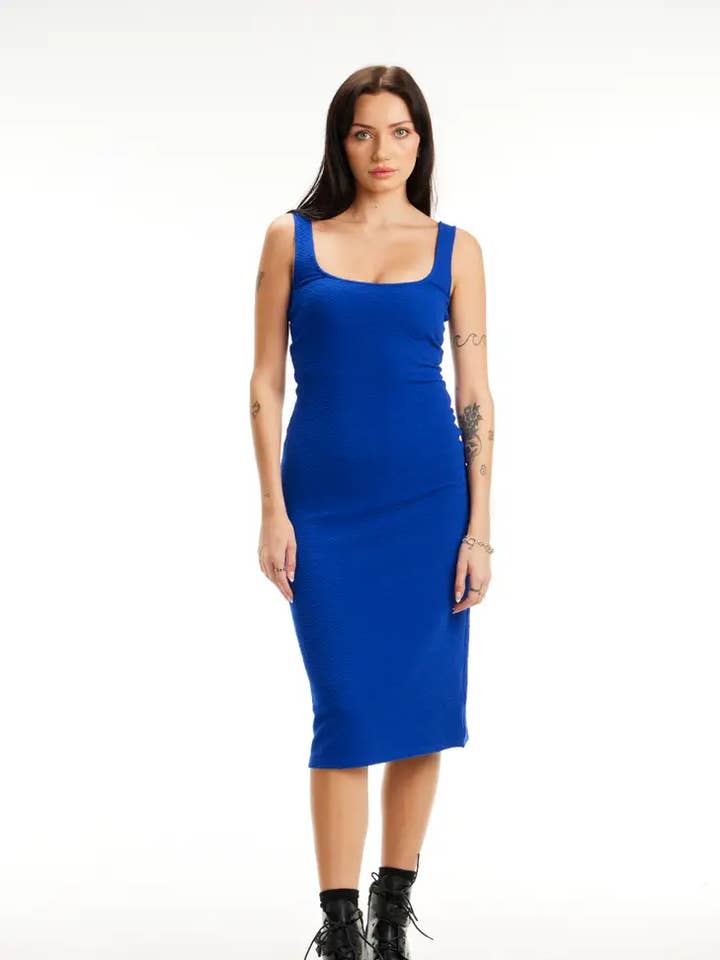 Pretty Damage - Wholesale Dress - Women's - Midi Textured Dress5