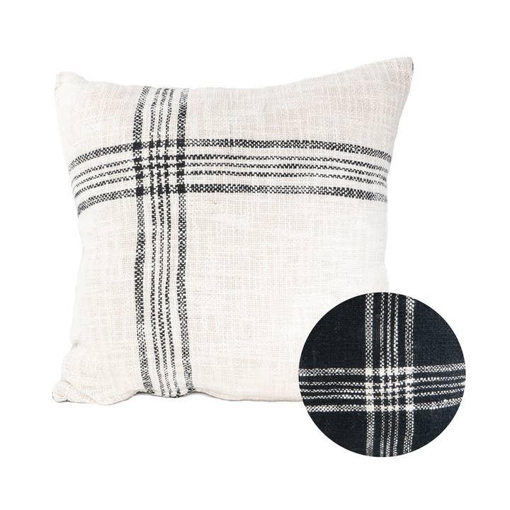 Blossom Bucket & Crossroads Home - Wholesale Throw/Decorative Pillow - Ying Yang Windowpane Plaid Square Pillow0