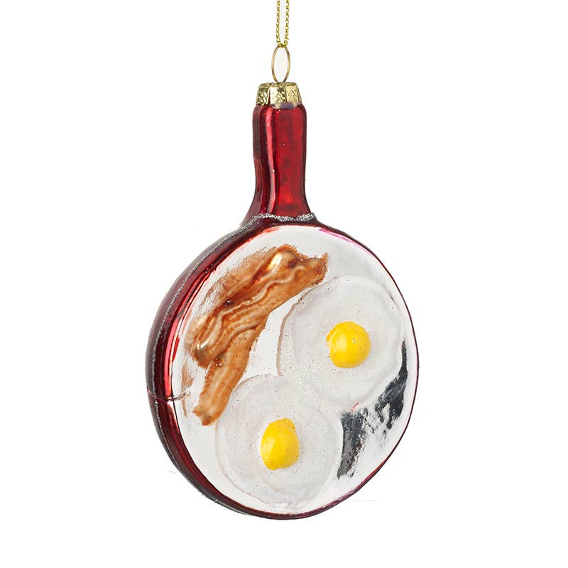 Heaven Sends – wholesale Ornament – EGGS & BACON FRY UP GLASS DEC0
