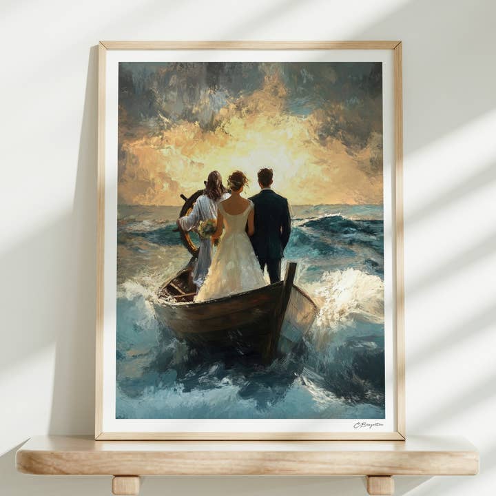 Guidé par Lui | Tirage d'art encadré pour la vente par The Painted Gospel