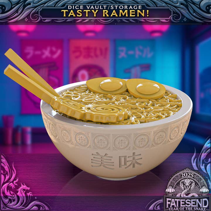 American Carver LLC - Wholesale Dice - Ramen Noodle Bowl Dice Keeper | RPG, D&D, Daggerheart