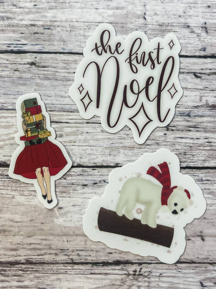 Christmas Mini Sticker Pack for wholesale by HH and Grace Co
