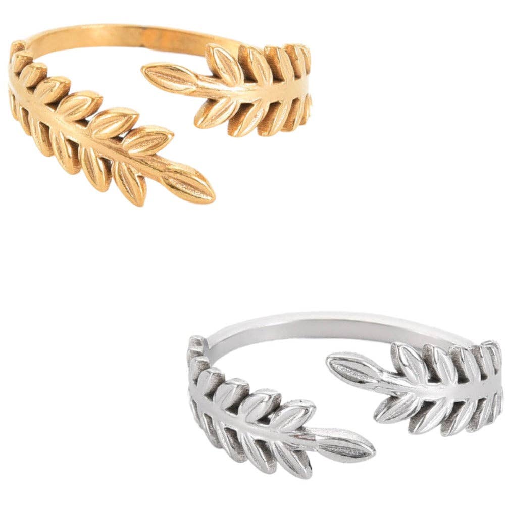 Annie Austen | Jewelry • Accessories - Wholesale Band/Stacked Ring - Laurel Wreath Ring | Adjustable1
