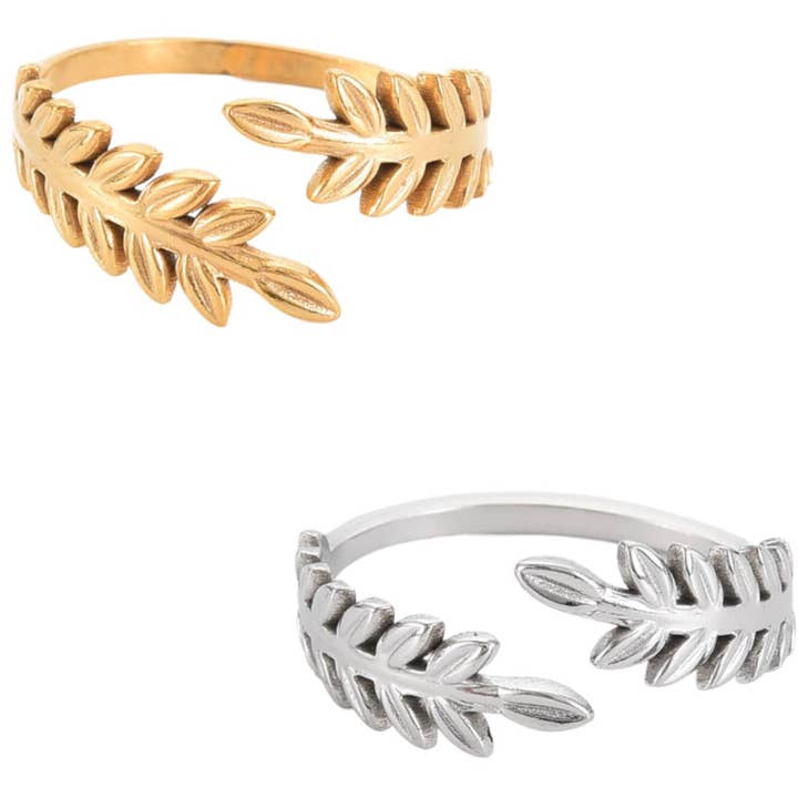 Annie Austen | Jewelry • Accessories - Wholesale Band/Stacked Ring - Laurel Wreath Ring | Adjustable1